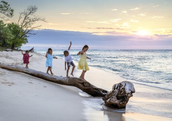 Kids on the beach Fiji