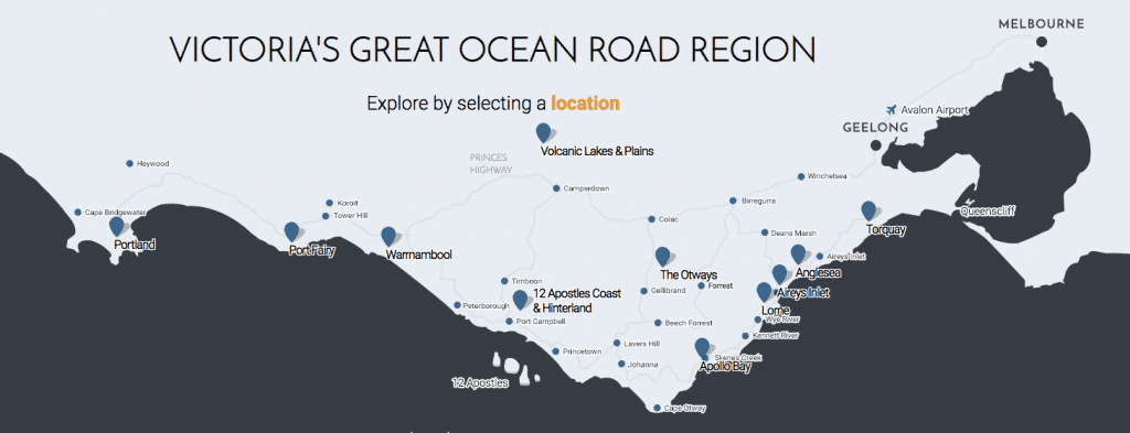 Great Ocean Road Australia Map